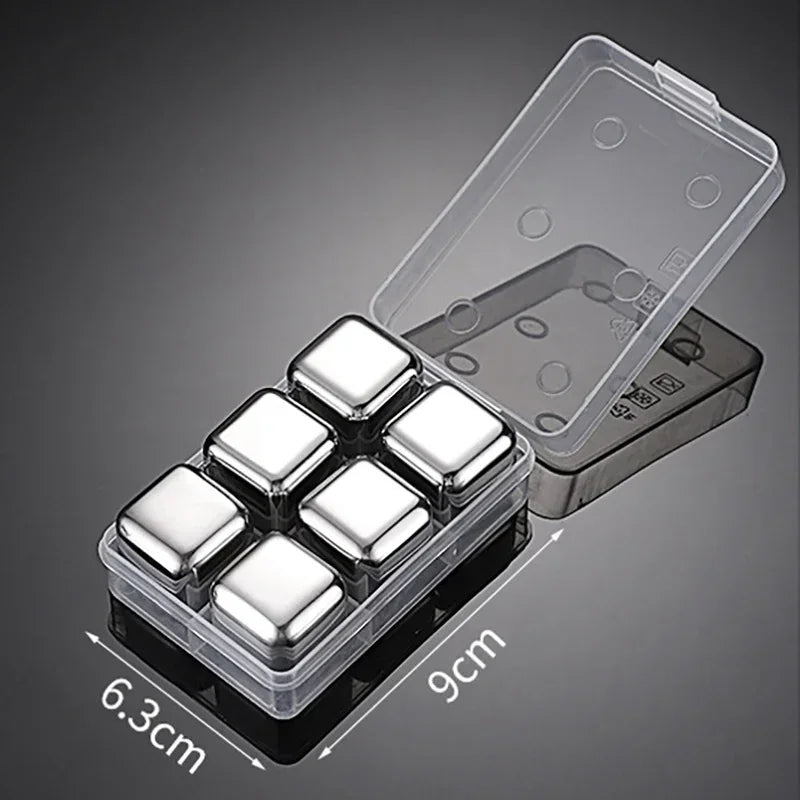 Reusable Whiskey Stones Stainless Steel Ice Cubes Quick-Freeze Wine Cooler Food Grade Metal Pellets Beer Cooler Bar