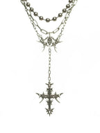 Double Skull Horn Pendant Necklace — Copper