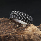 Geometric Gear Ring — Stainless Steel