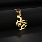 Atoztide Personalized Customized Brand Logo Names Pendant Necklace Stainless Steel Thick Chain for Men Women Jewelry