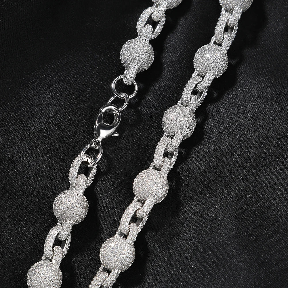 UWIN 10mm Ball Bead Chain Necklace Full Iced Out CZ Link Cubic Zircon Fashion Luxurious Choker HipHop Jewelry