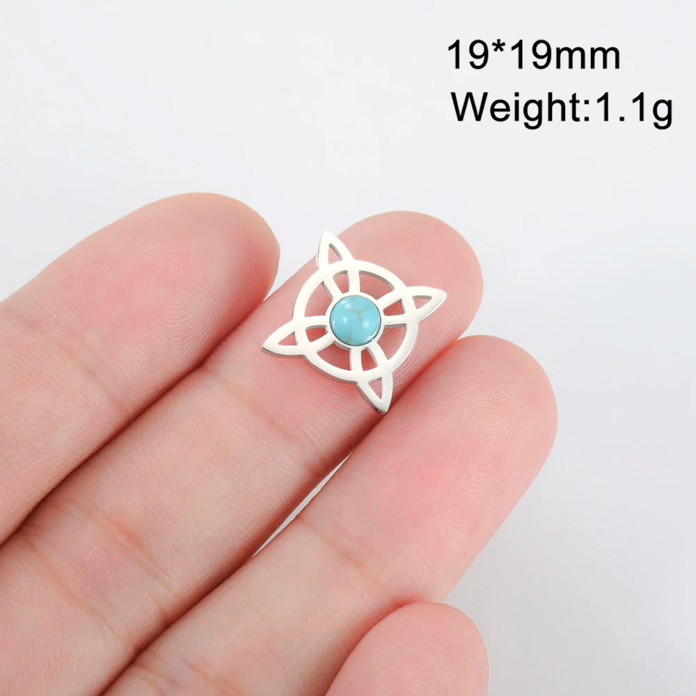 Trinity Witch Knot Charm Pendant — Steel