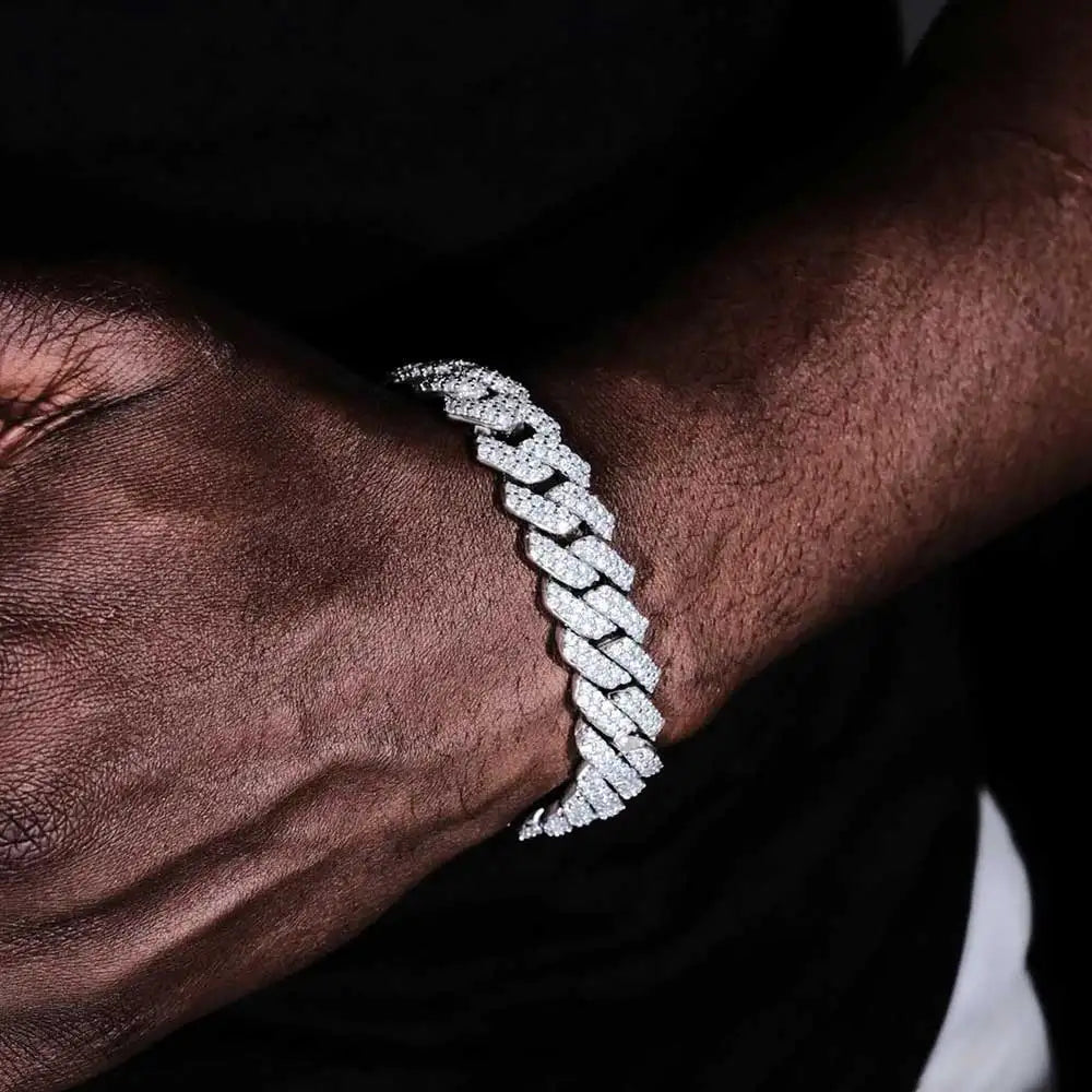 Iced Out Cuban Bracelet Stainless Steel 14MM Miami