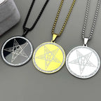 Star Baphomet Steel Pendant Gothic Inverted Pentagram