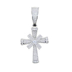 New Iced Out Bling CZ Cross Pendant Necklace Silver Color Prong Setting Cubic Zirconia Jesus Charm Men Women Hip Hop