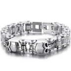 Gothic Skull Lion Head Charm Bracelet for Man 13/18MM Stainless Steel Hand Chain Mens Motorcycle Bike Chain Bracelets