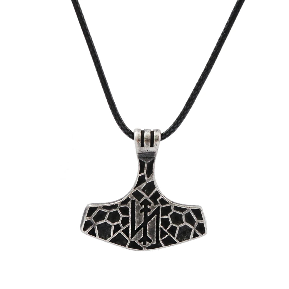 Thor Hammer Pendant Black — Stainless Steel