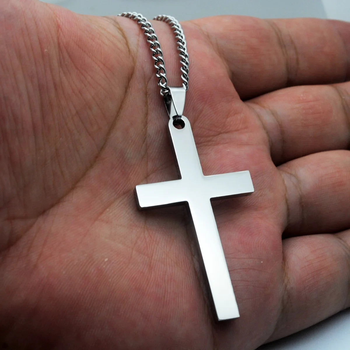 Cross Steel Pendant 316L Blank Engraved Seal