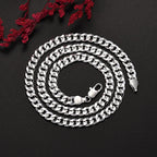 Fine 925 Sterling Silver Charm 7MM Chain Necklace for Women Man Luxury Fashion Party Wedding Accessories Jewelry Christmas Gifts