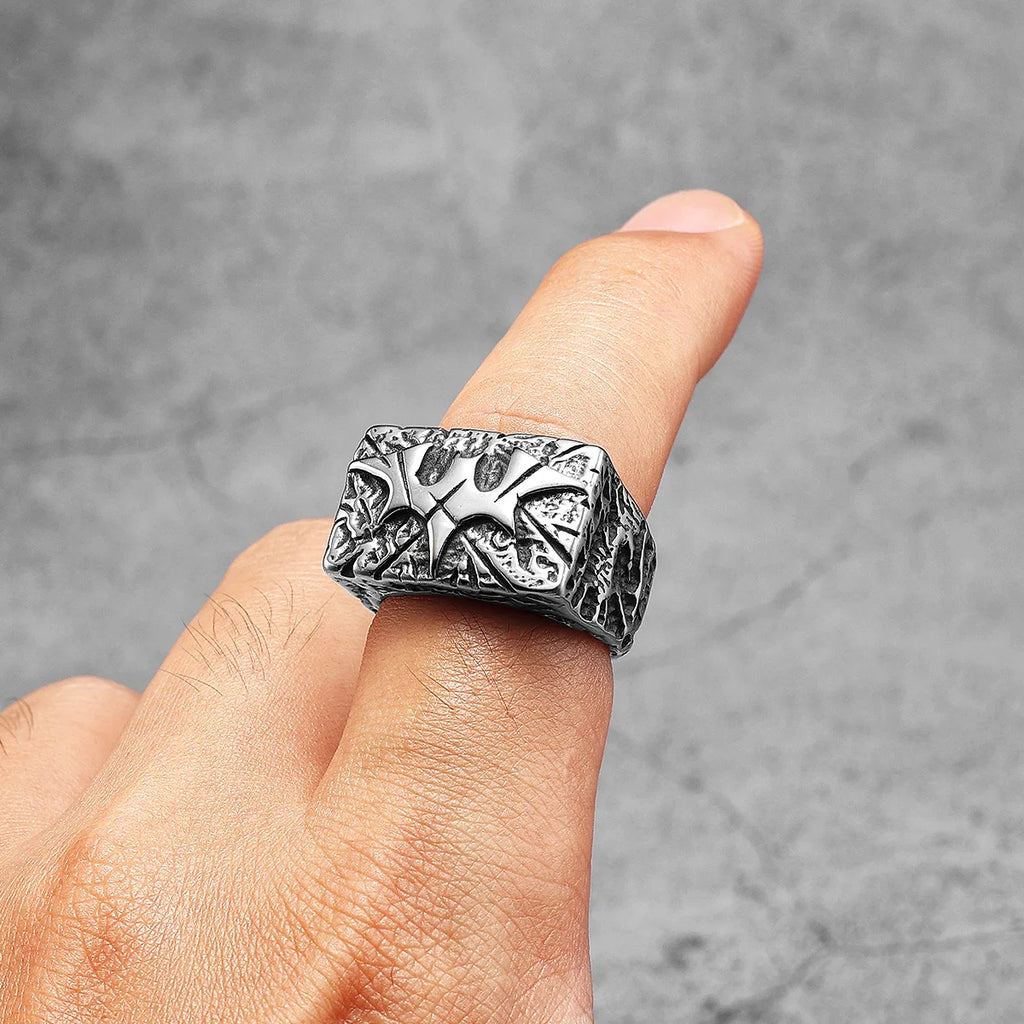 Bat Texture Ring — Stainless Steel