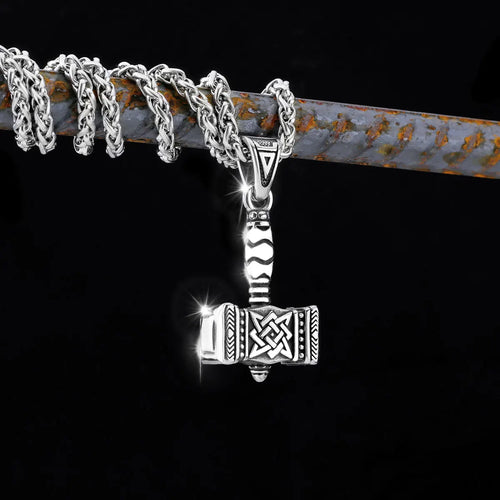 Chunky Thor's Hammer Mjolnir Pendant — Stainless Steel