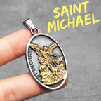 Archangel Pendant 316L Stainless Steel St.Michael Necklaces Men Amulet Chain Punk Retro Jewelry Accessories Best Gift Wholesale