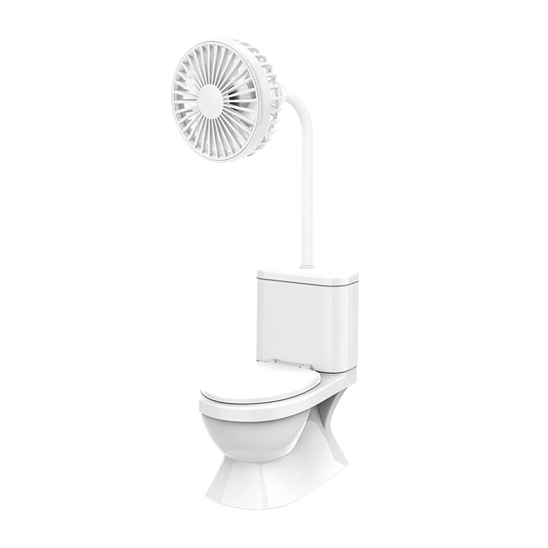 Creative Toilet Tabletop Fan HighStrong Wind Rechargeable Desktop Fan With Pen Holder Desk Fan for Kids Adults Home