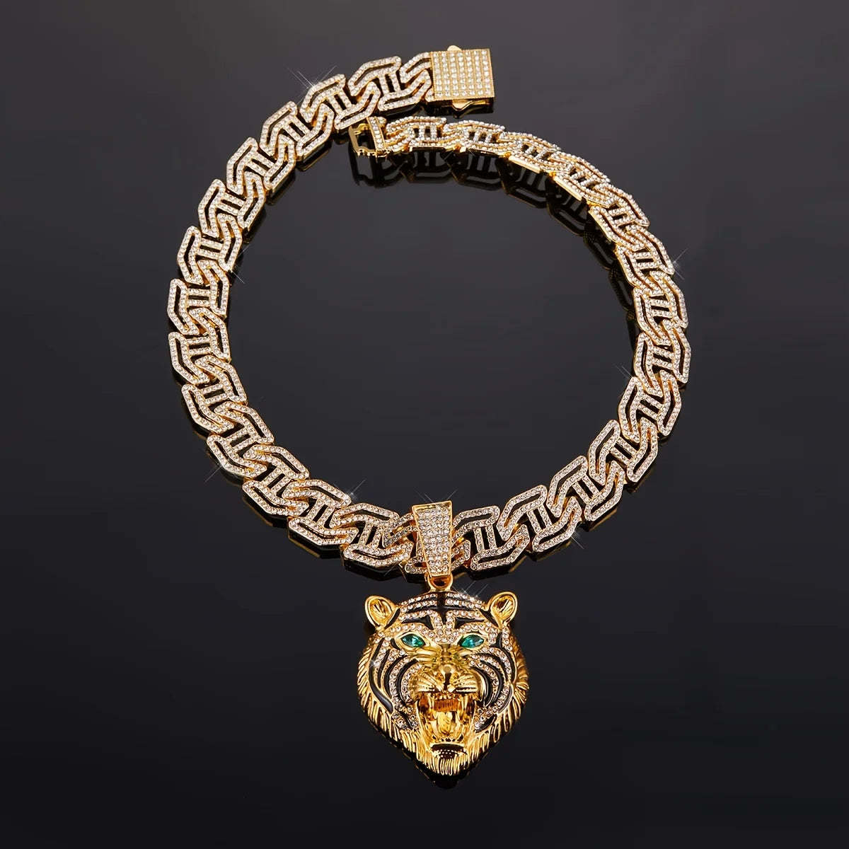 Hip Hop Animal Roaring Lion Head Pendant Necklace For  Women Necklaces Man Fashion Jewelry Accessories