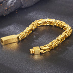 Gold Color Bracelet for Men Stainless Steel 8MM V Shape Chain Men's Wrist Arm Jewelry Birthday Gifts for Boys Him