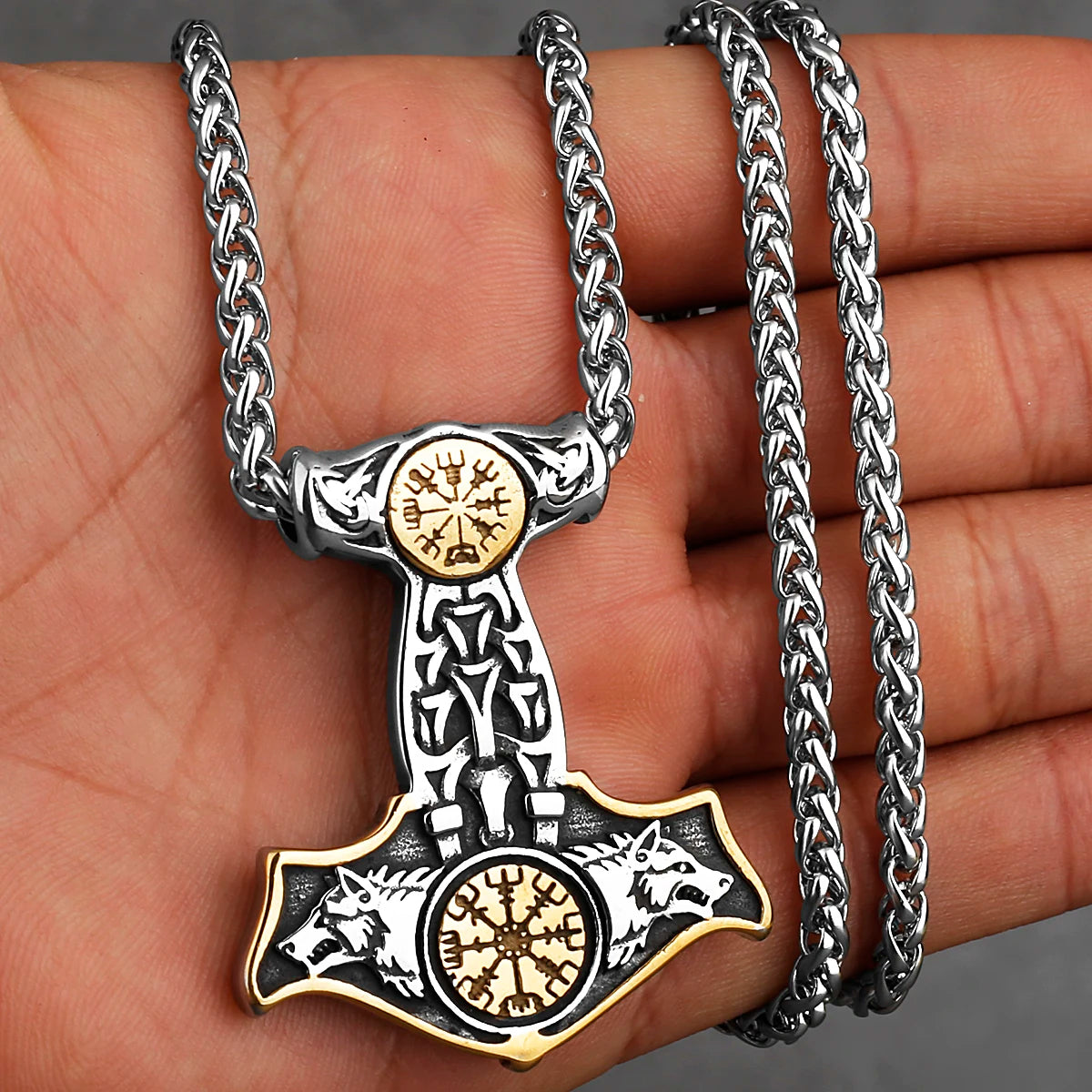 Original Viking Stainless Steel Thor Hammer Multiple Styles Domineering Unisex Necklace Pendant Boyfriend Gift