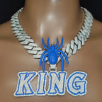Custom Personalized Spider Clasp Name Pendant With 20MM Cuban Chain New Two-Color Letter Necklace Engraved Word On A Sturdy Back