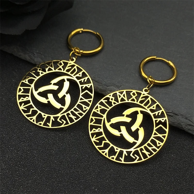 Celtic Knot Steel Pendant Viking Rune Triquetra