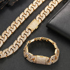 Iced Out Cuban Chain Necklace Stainless Steel 16MM