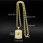 Iced Out Jesus Cross Gold Pendant Necklace