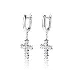 Iced Out Cross Lightning Stud Earrings