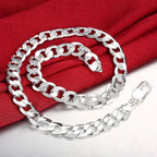 925 sterling Silver necklace for men classic 12MM chain 18-30 inch fine Fashion brand jewelry party wedding gifts Fast Ship