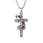 Cross Snake Steel Pendant