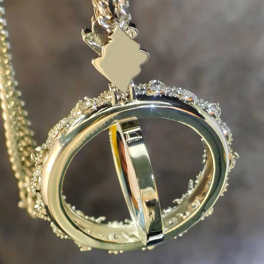 Statement Photo Pendant Necklace Rotating