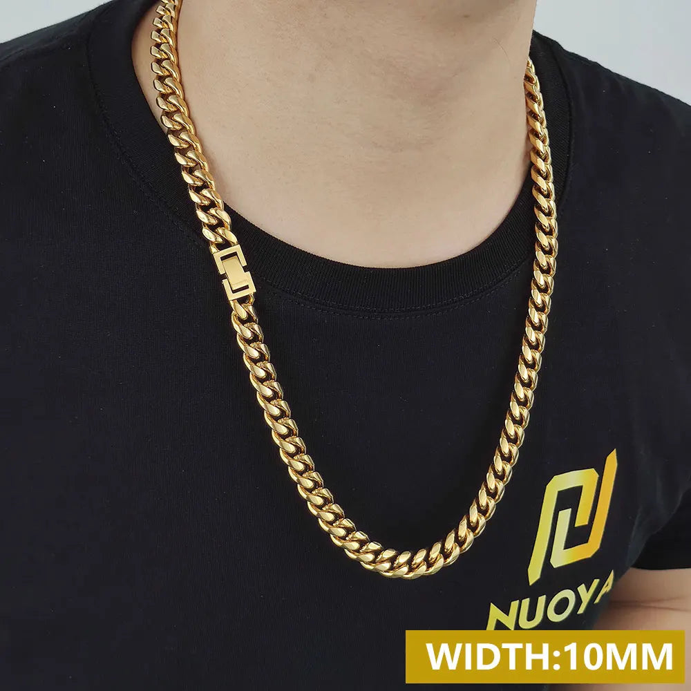 Stainless Steel Cuban Chain Necklace Miami