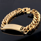 Polished Curb Chain ID Bracelet 15mm — 316L Stainless Steel