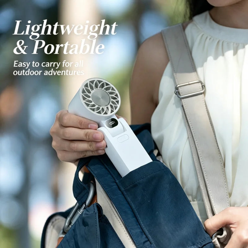 Portable High Speed Handheld Cooling Fan 4000mAh Rechargeable with 100 Adjustable Wind Speeds Mini Foldable Turbo Air