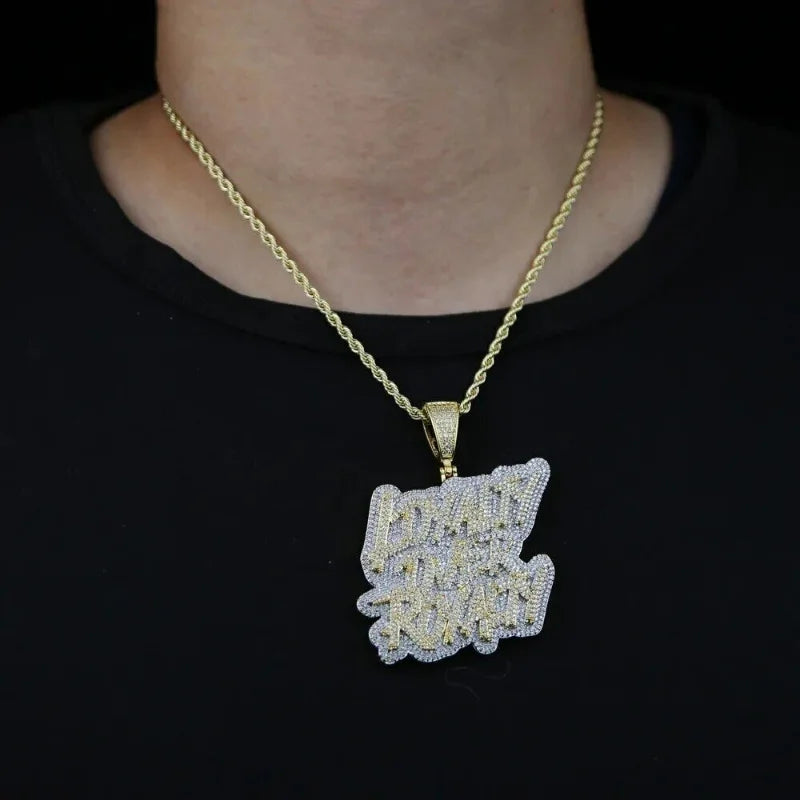 Iced Out Letter Pendant Necklace