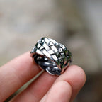 Nordic Viking Twist Weave Ring — Men's Band, Stainless Steel