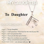 Spanish Granddaughter Book Necklace Engraved Information Heart Locket Pendant Gifts From Grandma Jewelry