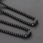 Fashion 12 Constellations Beaded Necklace Men Natural Black Onyx Stone Beads 48cm Short Collar Jewelry Leisure Party Homme Joias