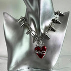 Punk Thorn Heart Pendant Necklace