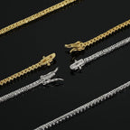 4mm Row Zircon Tennis Chain Necklace
