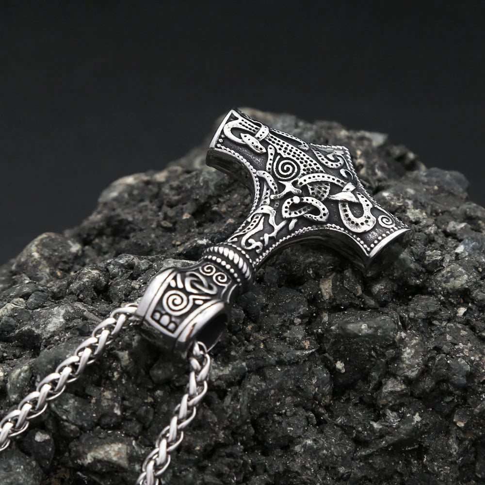 Thor Mjolnir Steel Pendant Vintage Vikings Hammer