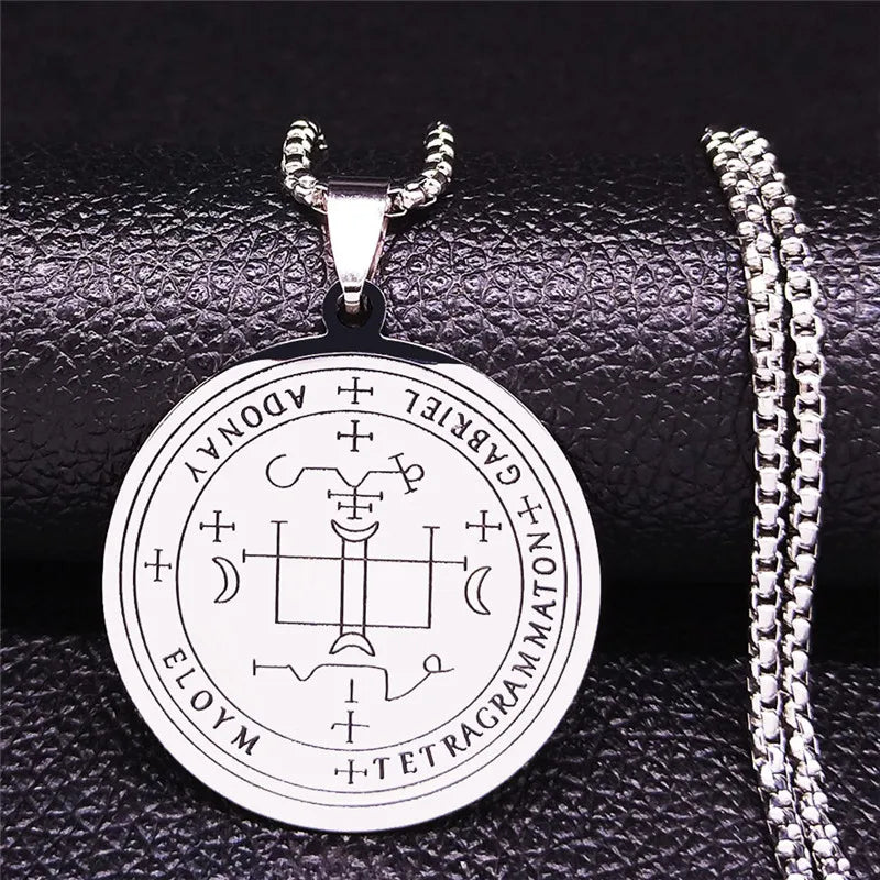 Gabriel Archangel Amulet Necklace — Stainless