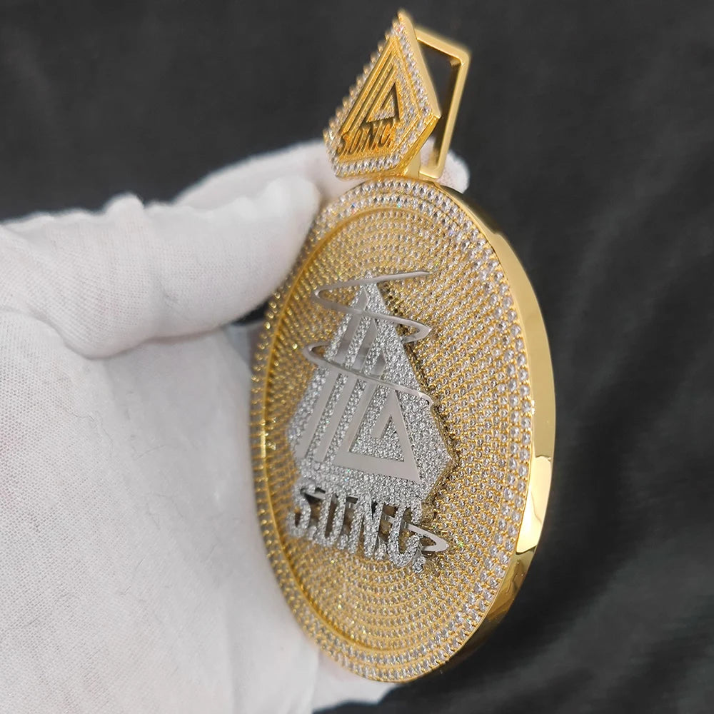 Iced Out Letter Pendant 80MM Disc Statement
