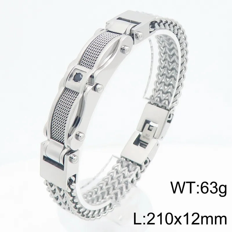 Bike Chain Man Bracelet for Men Gold Color Stainless Steel Link Men's Wrist Bracelets On Hand Jewelry Accessories