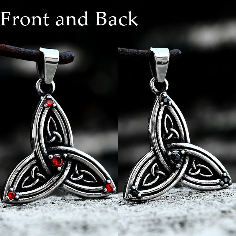 Viking Disc Cross Pendant — Stainless Steel