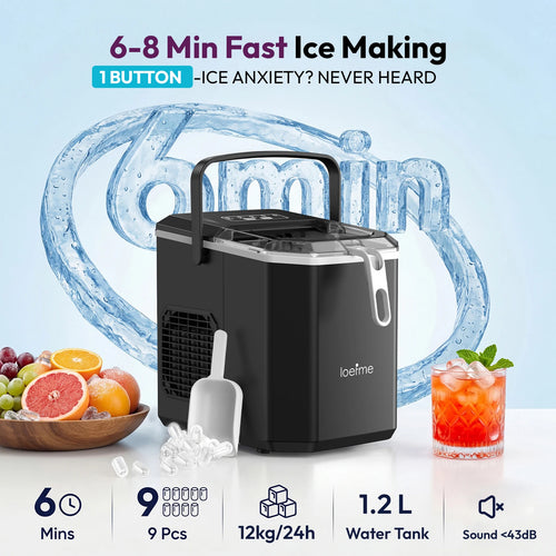 Automatic Ice Maker — Bullet Cubes, 12kg/Day