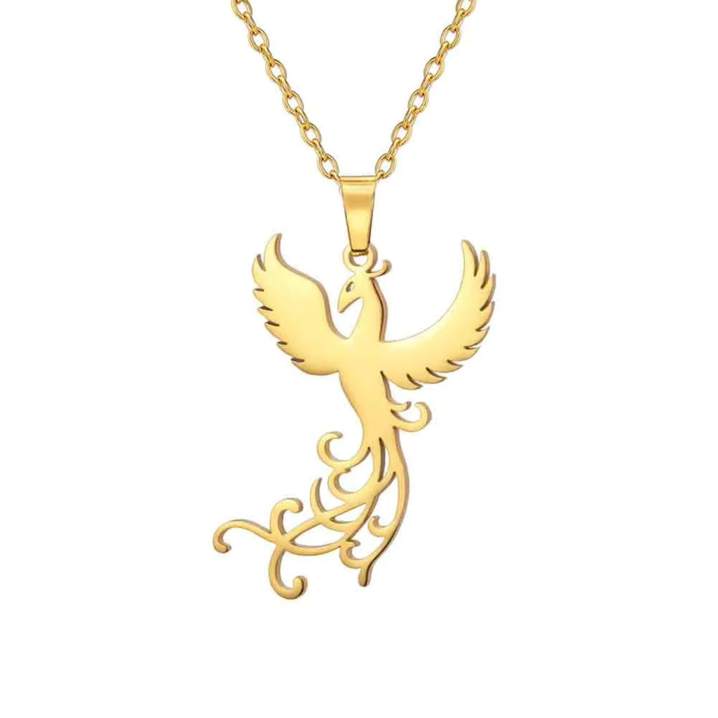 Winged Bird Totem Pendant Necklace — Stainless Steel
