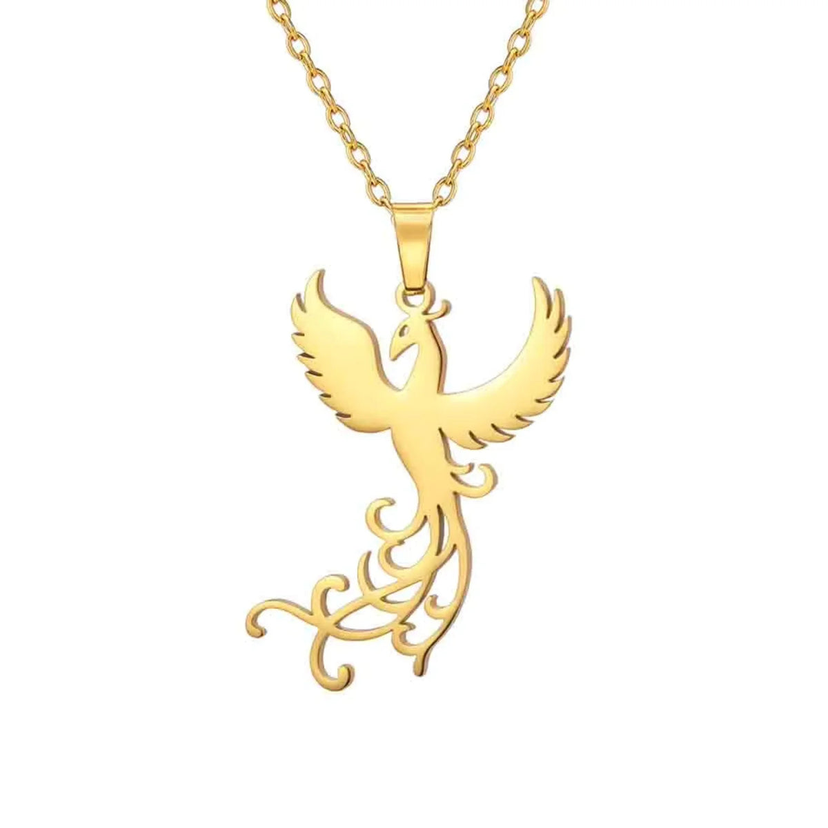 Winged Bird Totem Pendant Necklace — Stainless Steel