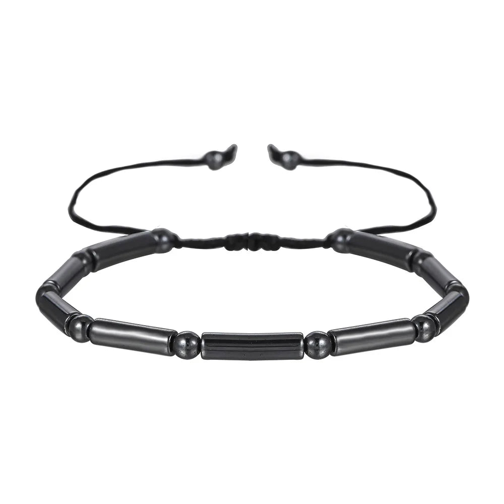 New Arrow Hematite Elastic Bracelet Men Jewelry Armband Heren Fashion Beaded Yoga Bracelet Women Bileklik