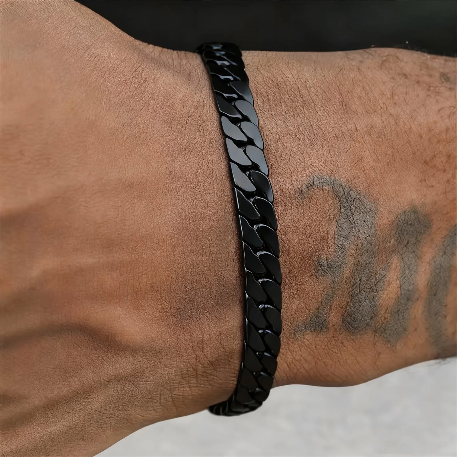 Gold Cuban Flat Chain Bracelet — Stainless Steel