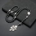 Black Hematite Cross Pendant Necklace — Zinc Alloy