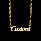 Atoztide Personalized Customized Brand Logo Names Pendant Necklace Stainless Steel Thick Chain for Men Women Jewelry