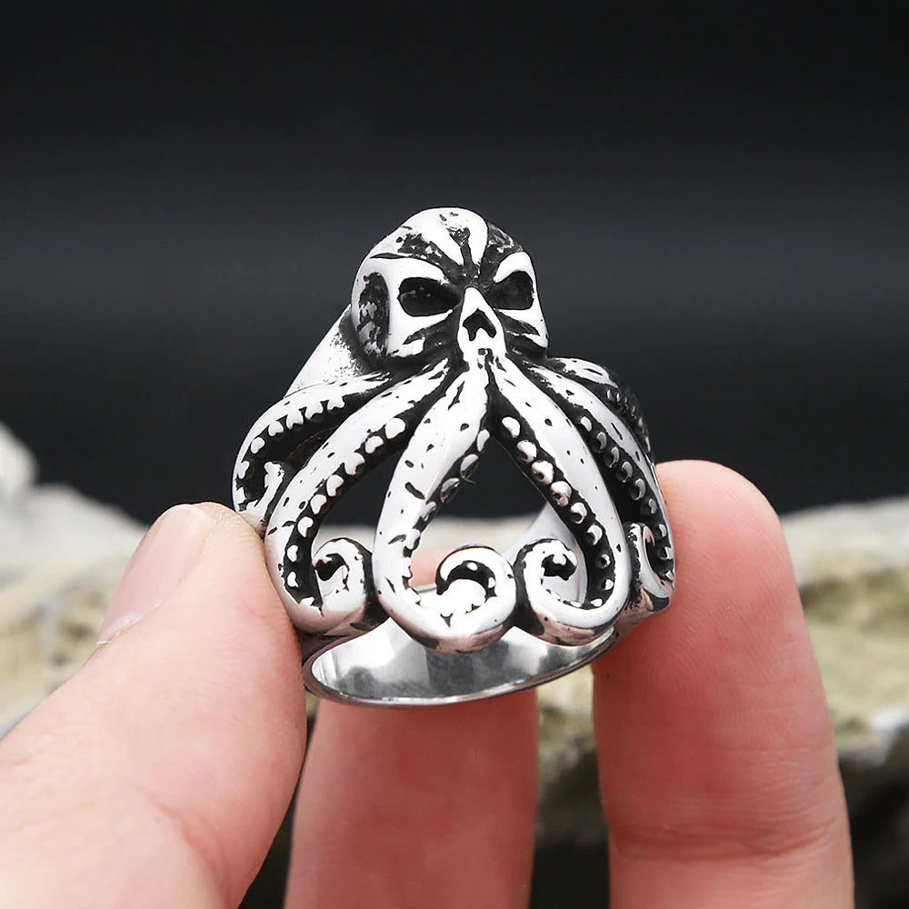 Octopus Skull Ring — Stainless Steel